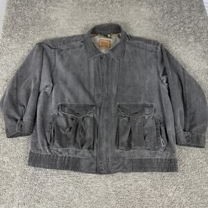 Vintage Levi's Jacket Mens 2XL Gray Canvas Military Field Utility Full Zip 90s